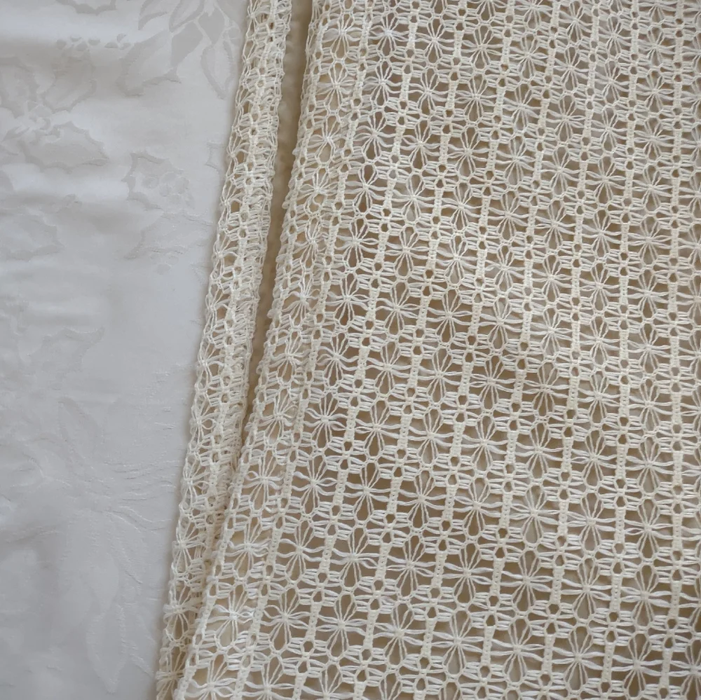 All Crochet eyelet broderie anglais shower curtain With Liner